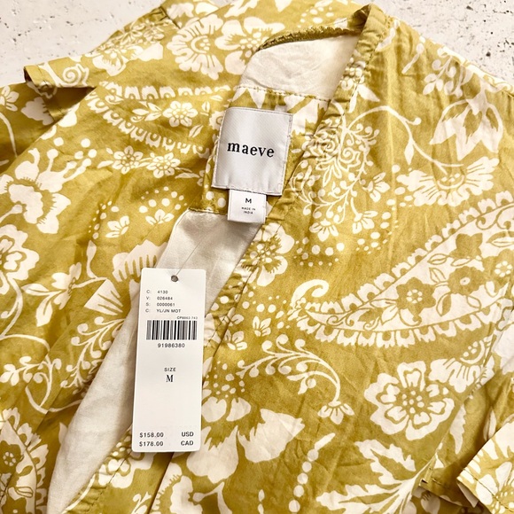 Maeve by Anthropologie long sleeve V-neck ruffle Mini dress Medium summer dress - Picture 5 of 14